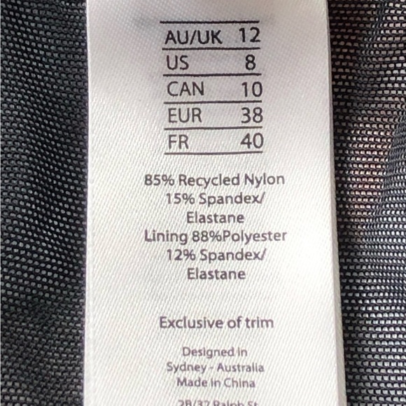 Sea Level Australia Botanical Spliced One Piece Swimsuit Black Multi Size 8 - Picture 7 of 12